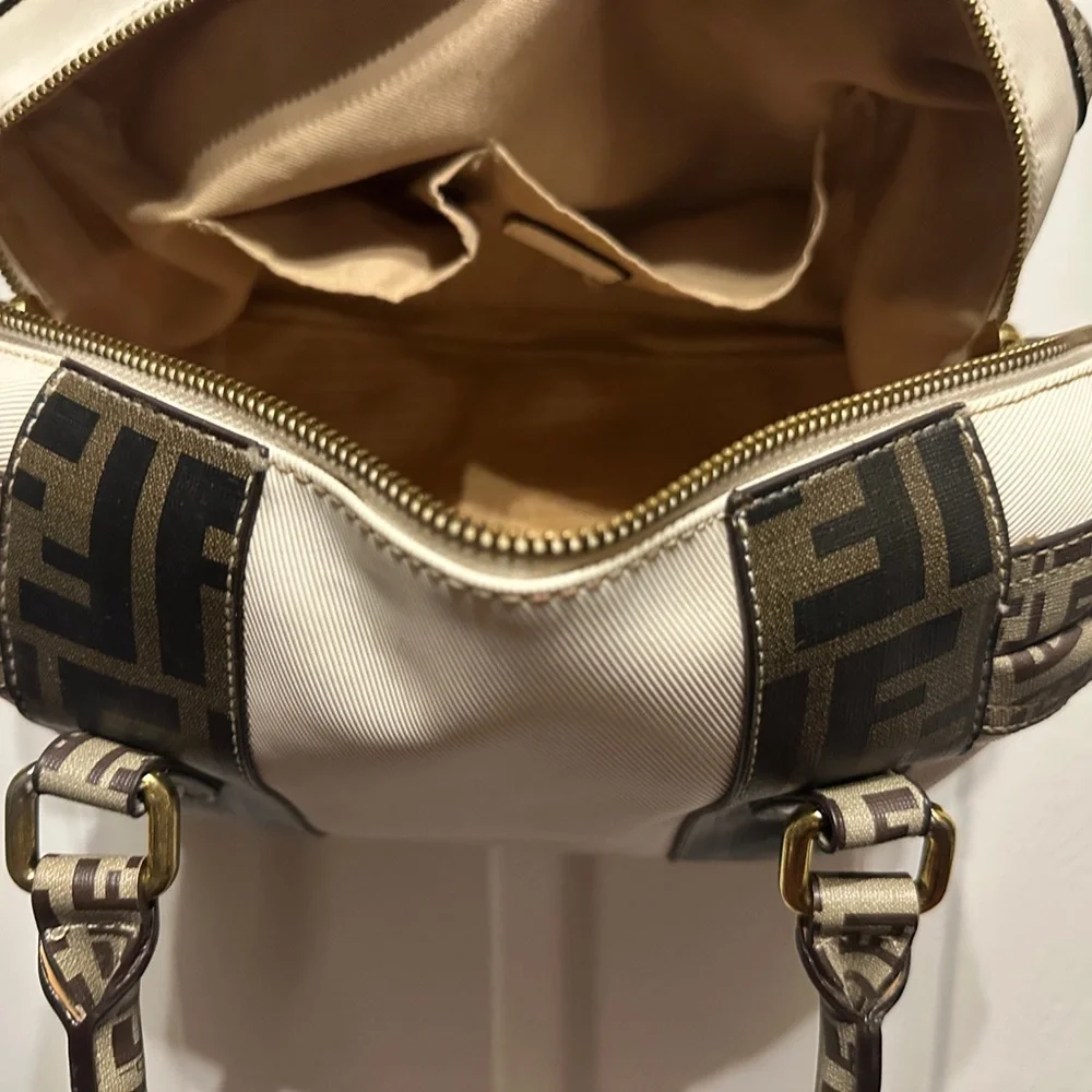 Fendi White and Brown Satchel - Picture 15 of 16